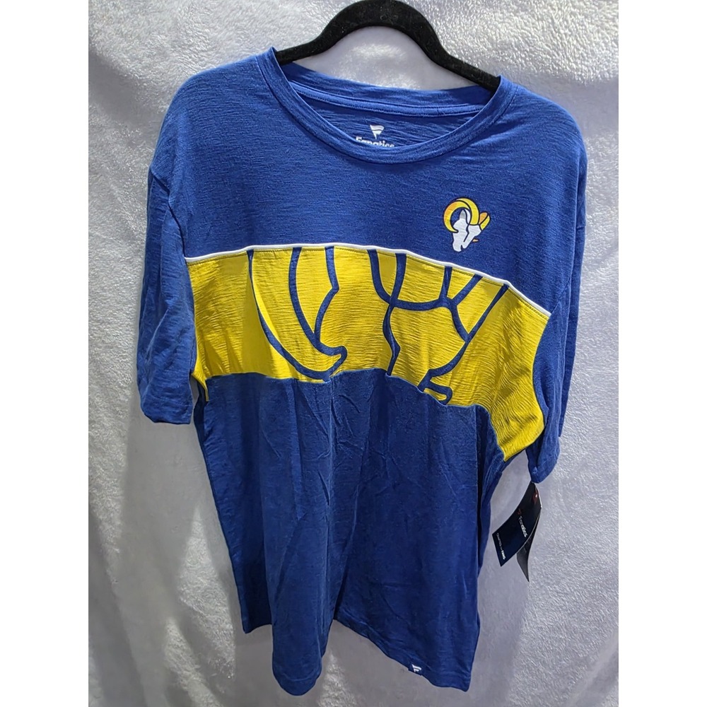 New Fanatics Men's Royal Los Angeles Rams Ultra Cotton T-Shirt Home Footbal XL - Picture 4 of 13